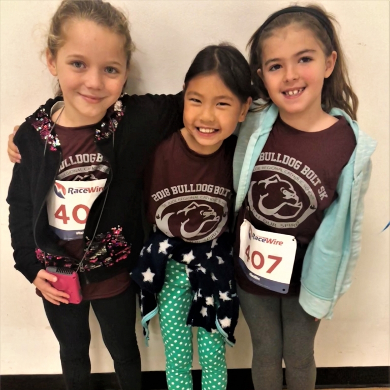 Second grade girls prepare for the 2018-2019 Bulldog Bolt